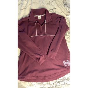 Victorias Secret PINK University Quarter Zip Oversized Sweatshirt